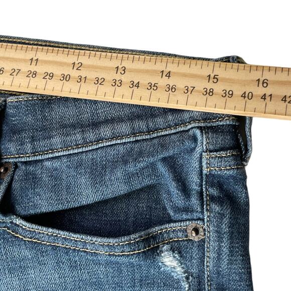 J Crew Factory Womens Jeans Size 30 Skinny Mid Rise Distressed Stretch Denim - Picture 9 of 11